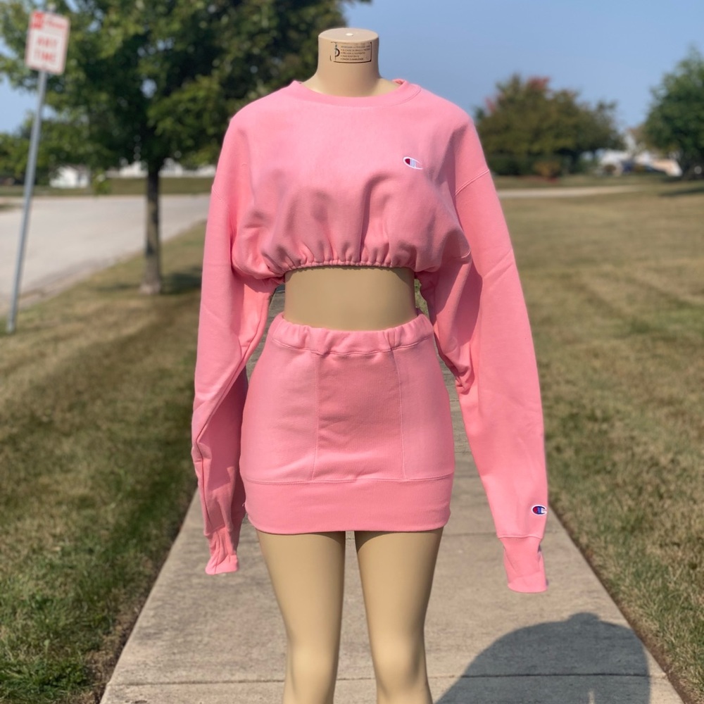 Champion Guava Pink Crop top and Skirt Set - Picture 2 of 3